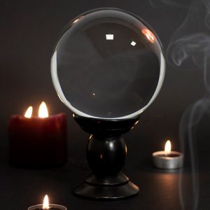 Large Clear Crystal Ball on Stand - Image 2