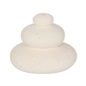 Cream Speckle Balancing Stones Incense Stick Holder - Image 3