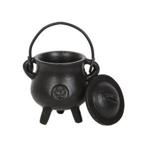 7.5cm Smooth Cast Iron Cauldron with Pentagram - Image 2