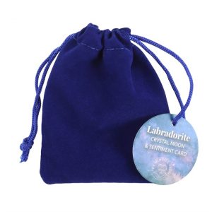Love You to the Moon Labradorite Crystal Moon in a Bag - Image 3