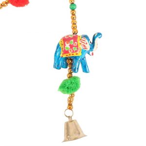 Hanging Elephant Garland with Beads and Bells - Image 3