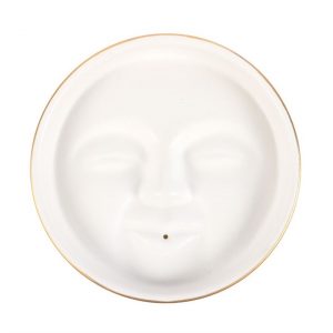 White Moon Face Incense Stick Holder - Image 2