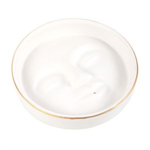 White Moon Face Incense Stick Holder - Image 3