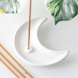 White Crescent Moon Incense Stick Holder - Image 4