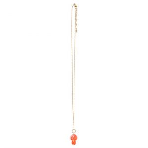 Orange Aura Crystal Mushroom Necklace Greeting Card - Image 3