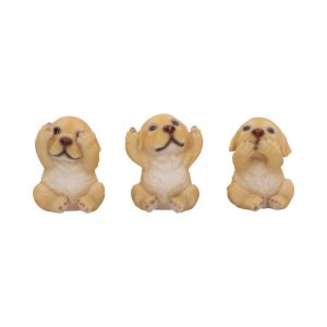 Three Wise Golden Labradors 7.5cm