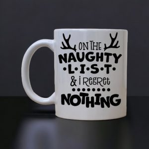 On The Naughty List Personalised Christmas Mug