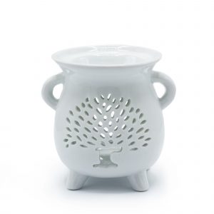 Cauldron Oil Burner - Tree of Life - White