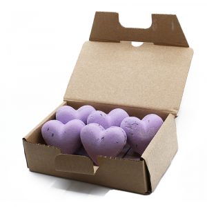6pk Love Heart Bath Bomb 70g - French Lavender