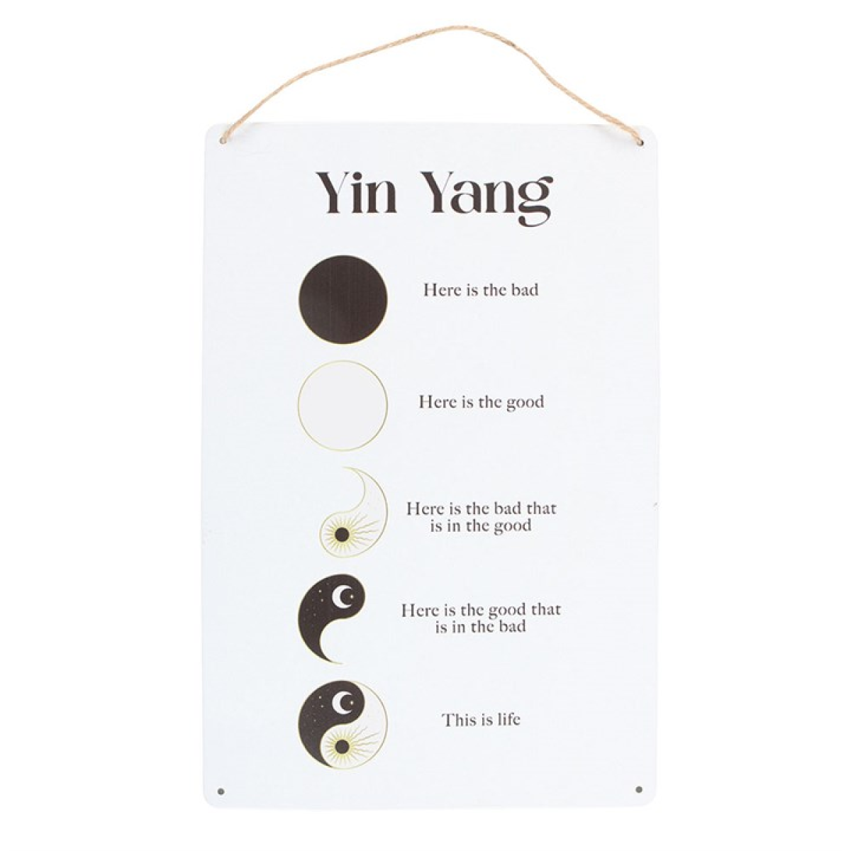30cm Yin Yang Hanging Metal Sign - Image 2