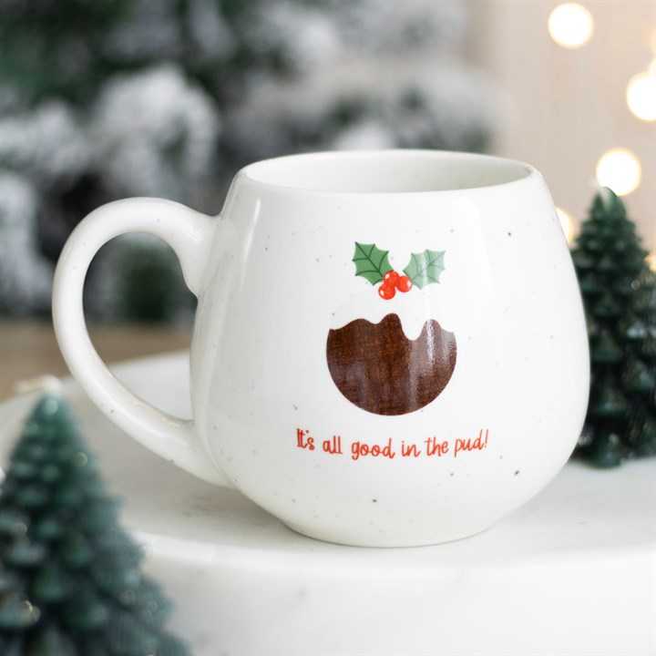 All Good in the Pud Rounded Christmas Mug - Image 4