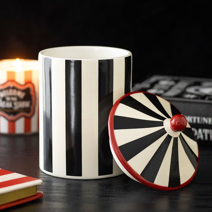 Black Striped Circus Tent Storage Jar - Image 2