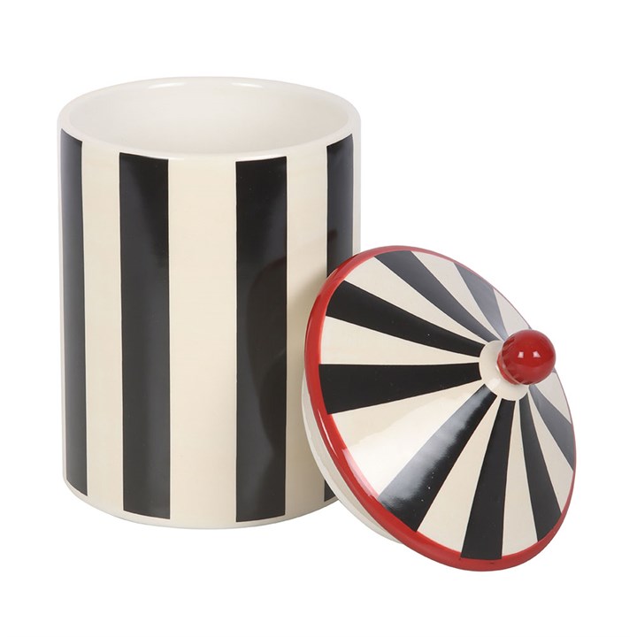 Black Striped Circus Tent Storage Jar - Image 4