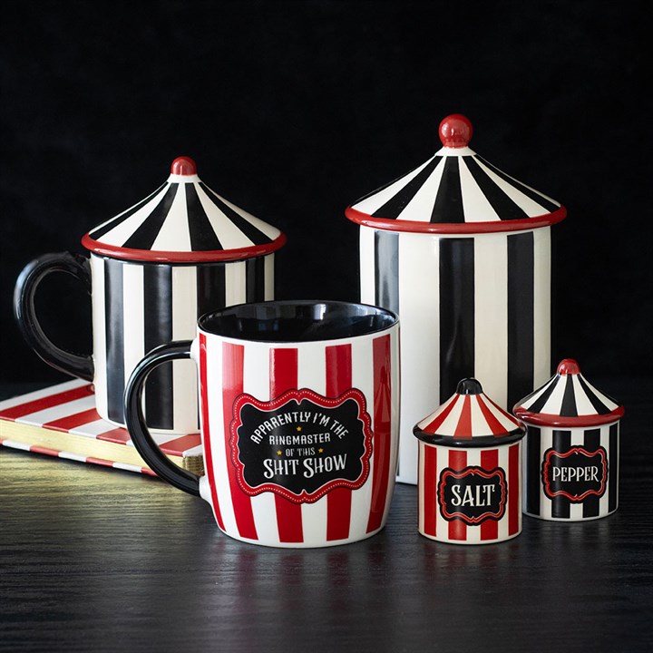 Black Striped Circus Tent Storage Jar - Image 5