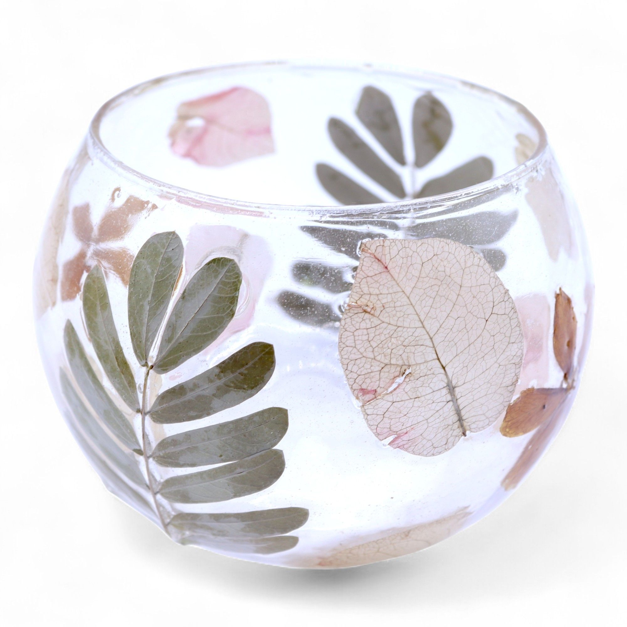 Natural Floral Glass - Bowl Candle Holder - Primavera - (8x10cm) - Image 9