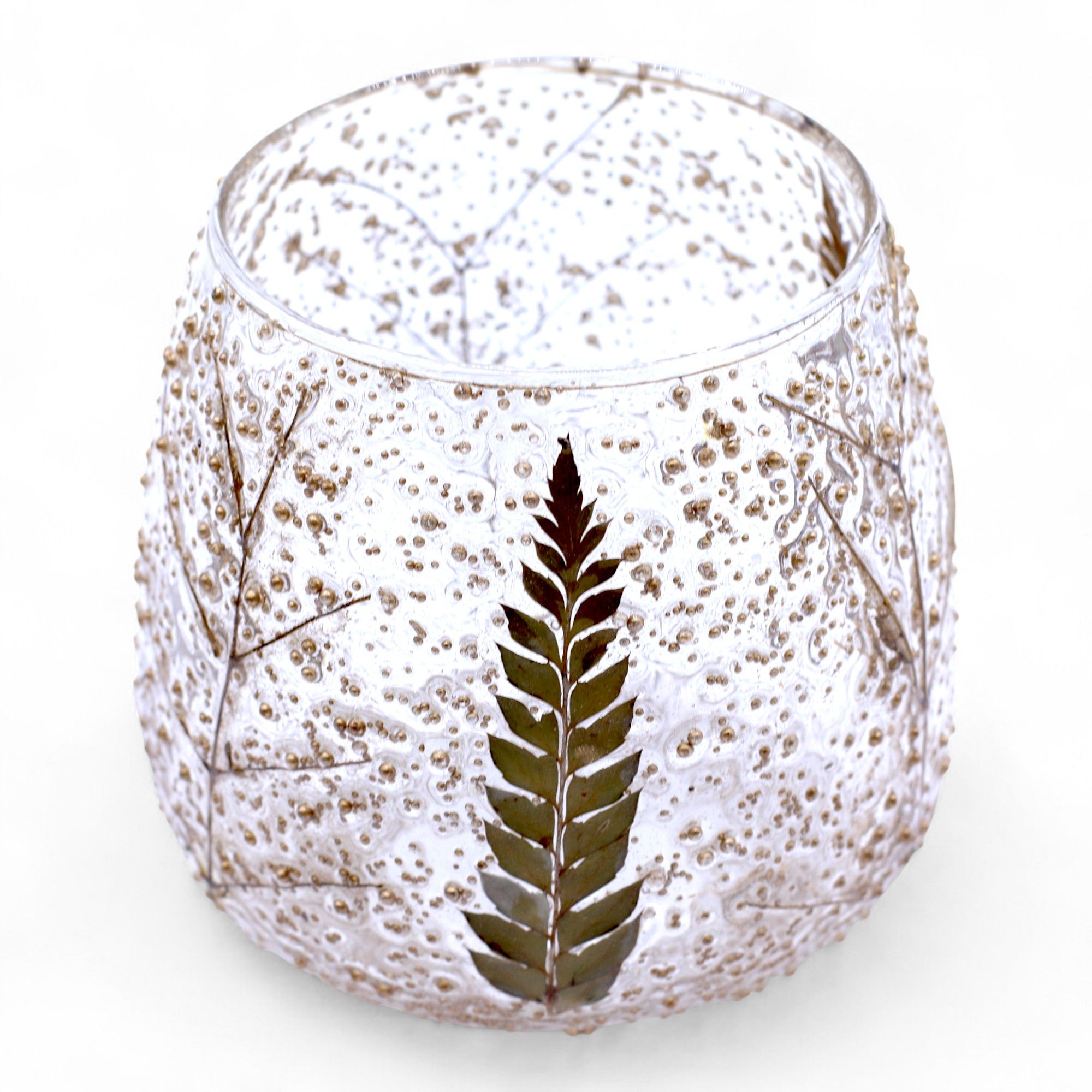 Natural Floral Glass - Straight Candle Holder - Pino - (10x9cm) - Image 9