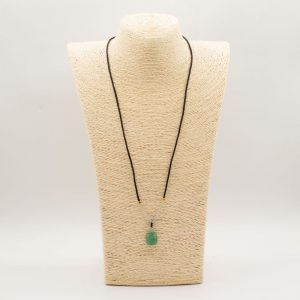 Cord Necklace Gemstone Pendant - Jade Turtle
