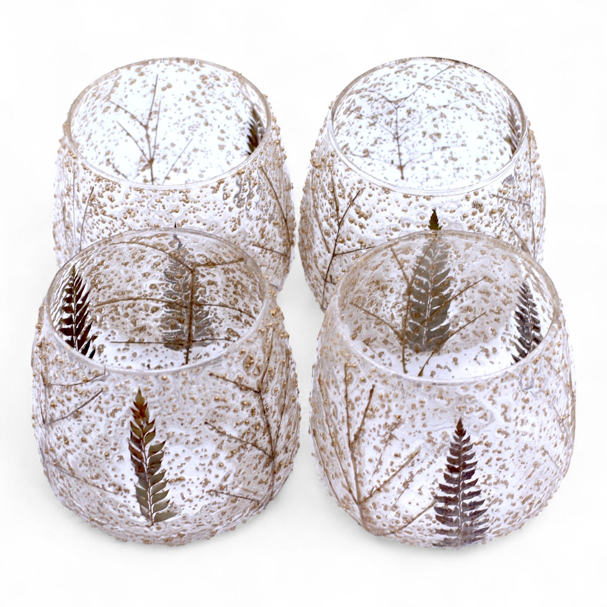 Natural Floral Glass - Straight Candle Holder - Pino - (10x9cm) - Image 2