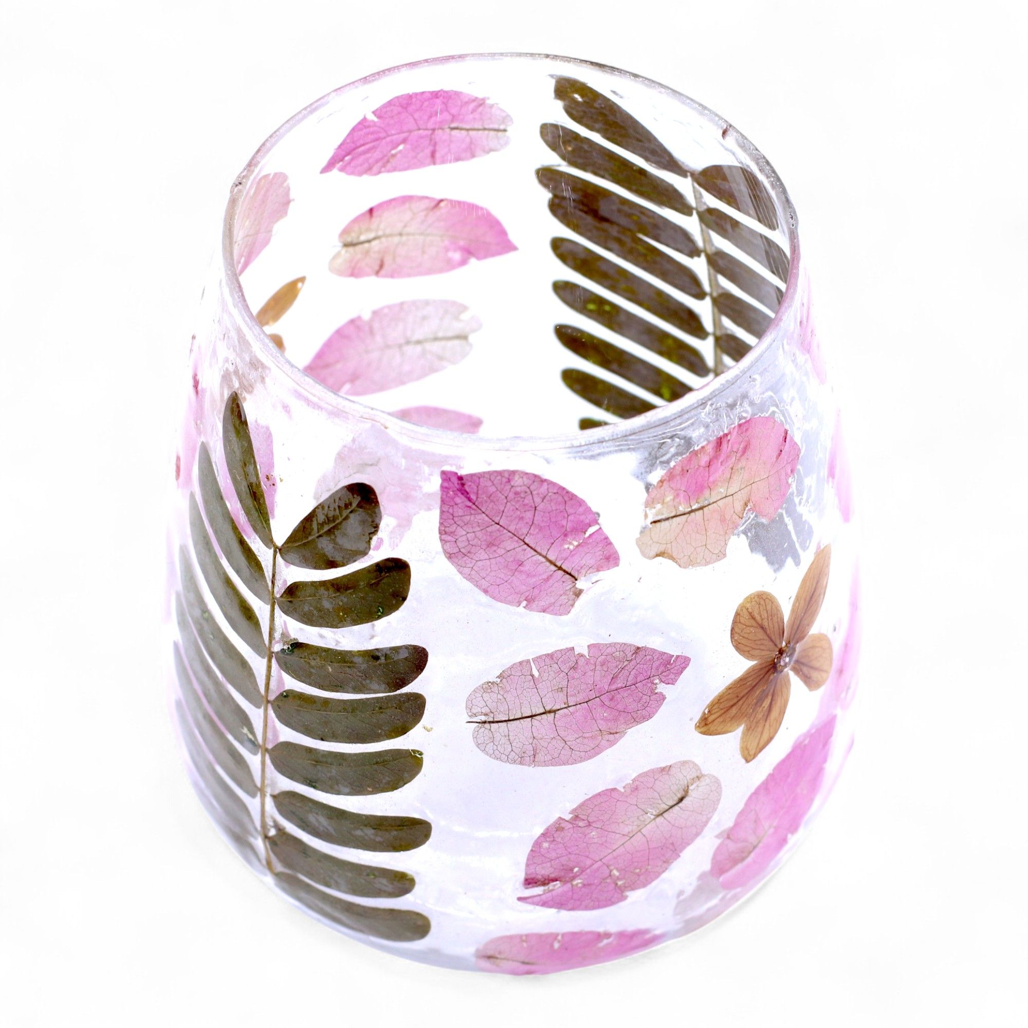 Natural Floral Glass - Vase Candle Holder - Primavera - (12x11cm) - Image 6