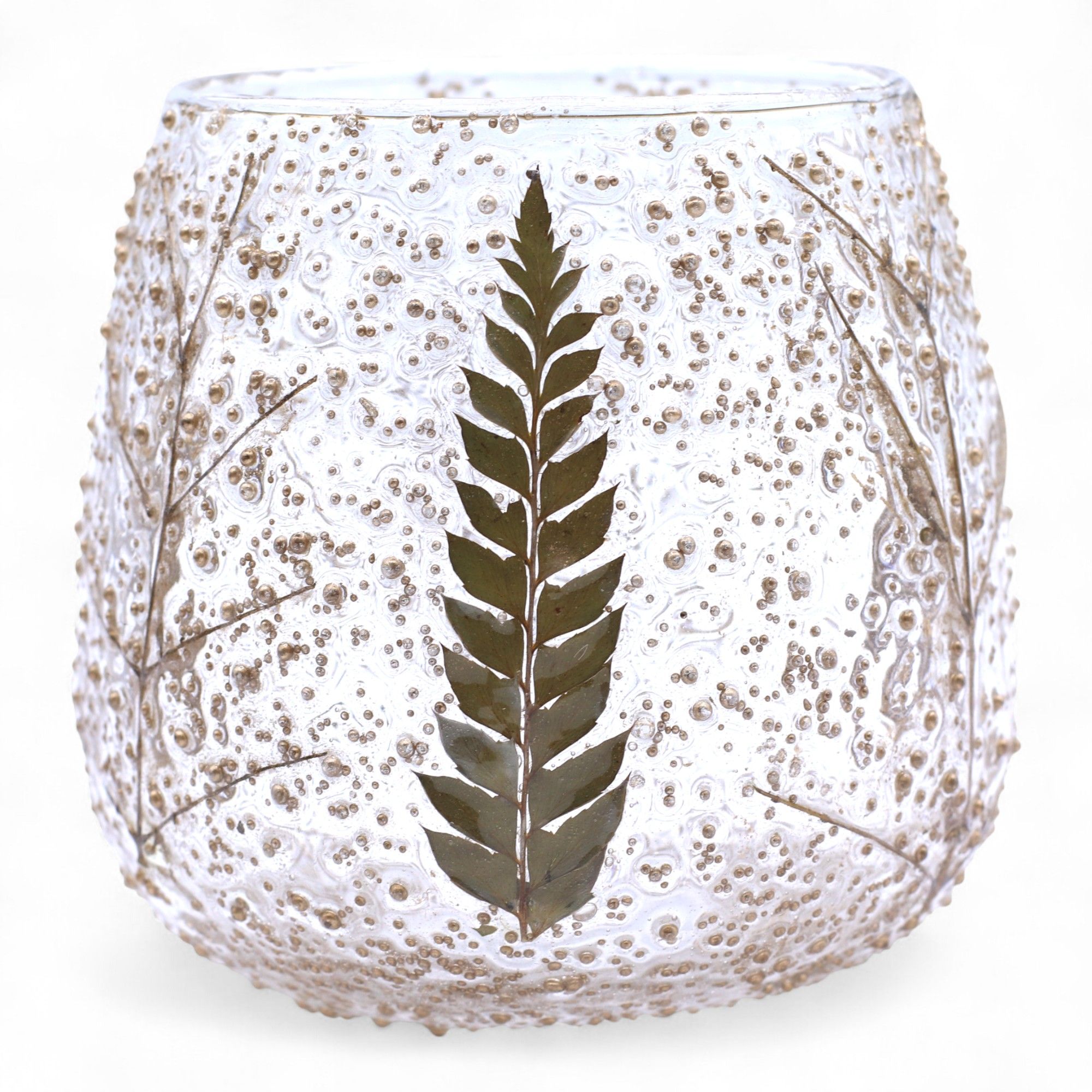 Natural Floral Glass - Straight Candle Holder - Pino - (10x9cm) - Image 7