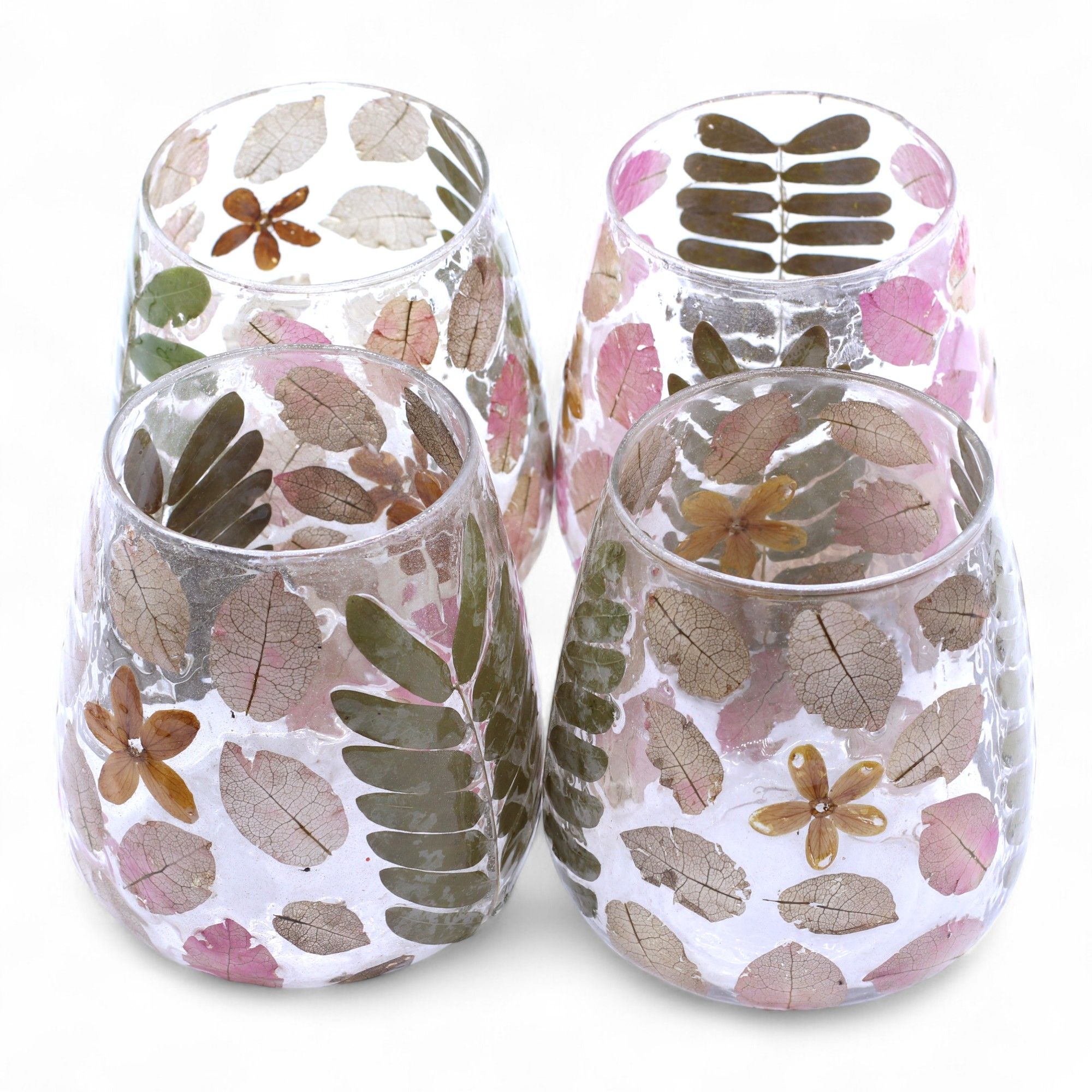 Natural Floral Glass - Vase Candle Holder - Primavera - (12x11cm) - Image 11