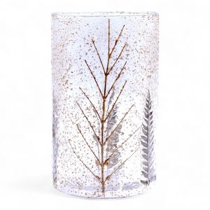 Natural Floral Glass - Tall Vase Candle Holder - Pino - (19x11cm)