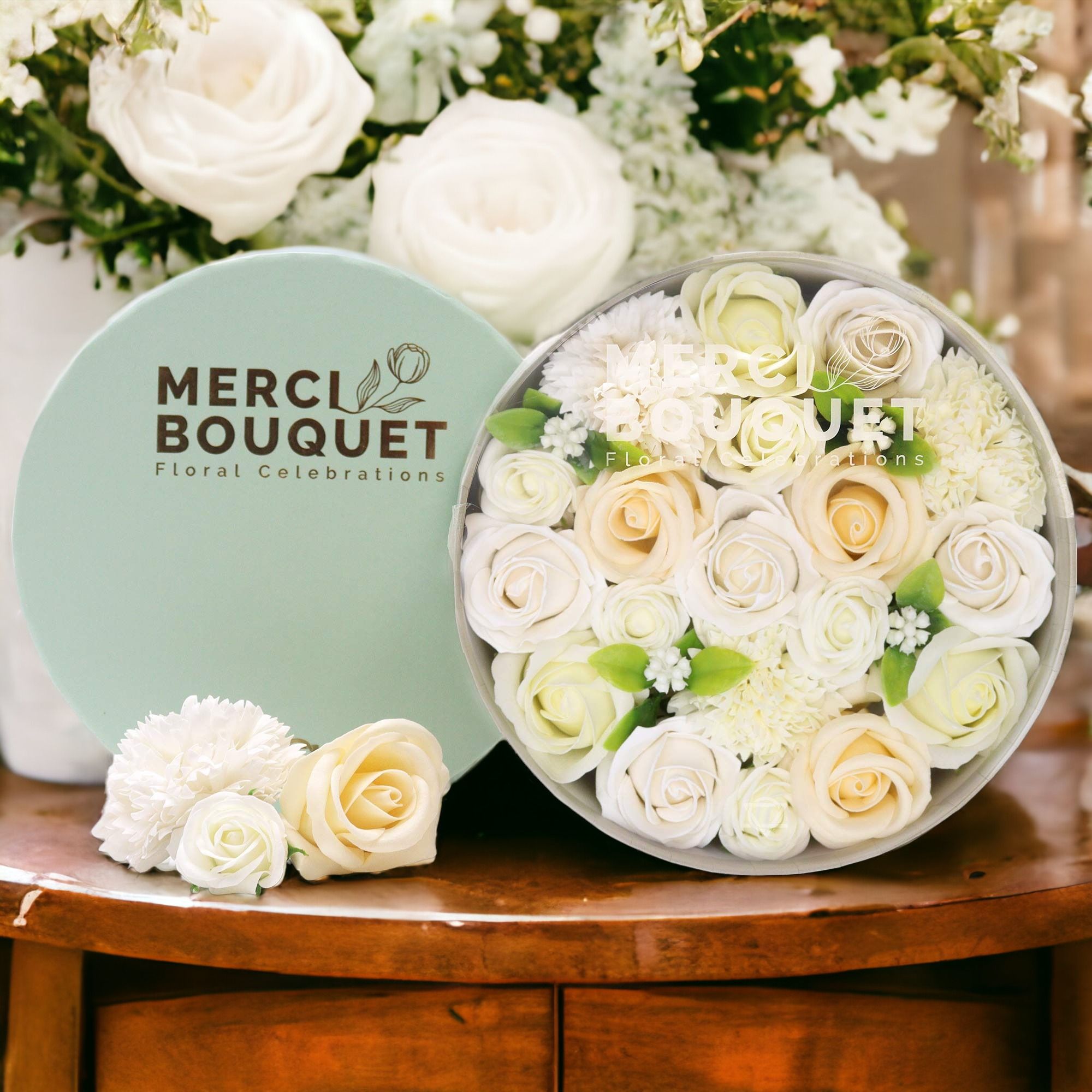 Round Box - Wedding Blessings - White & Ivory - Image 4