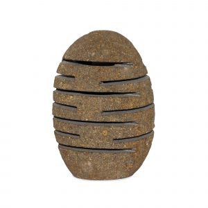 Natural Riverstone Candle Holder - Standing Stone Cut  (10x13x22cm)