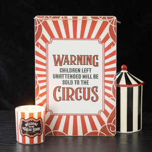 Circus Warning Metal Hanging Sign