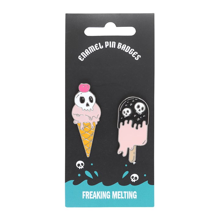 Freaking Melting Ice Cream Enamel Pin Badges - Image 2