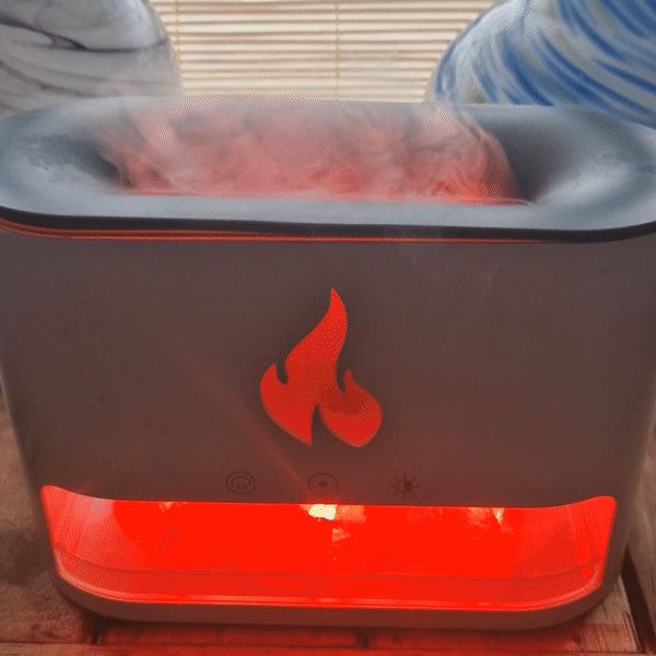 White Blaze Aroma Diffuser - Himalayan Salt Chamber - USB-C - Flame Effect (Salt included) - Image 3