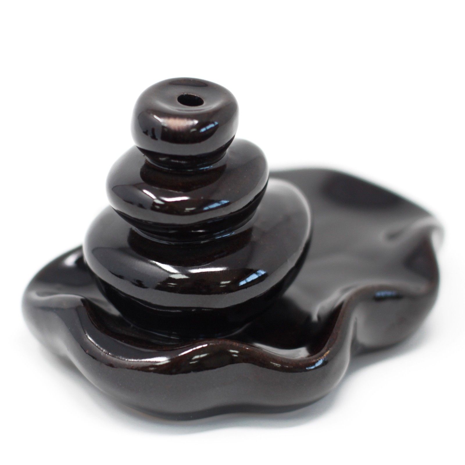 Back Flow Incense Burner - Large Pebbles into Pool - Image 2