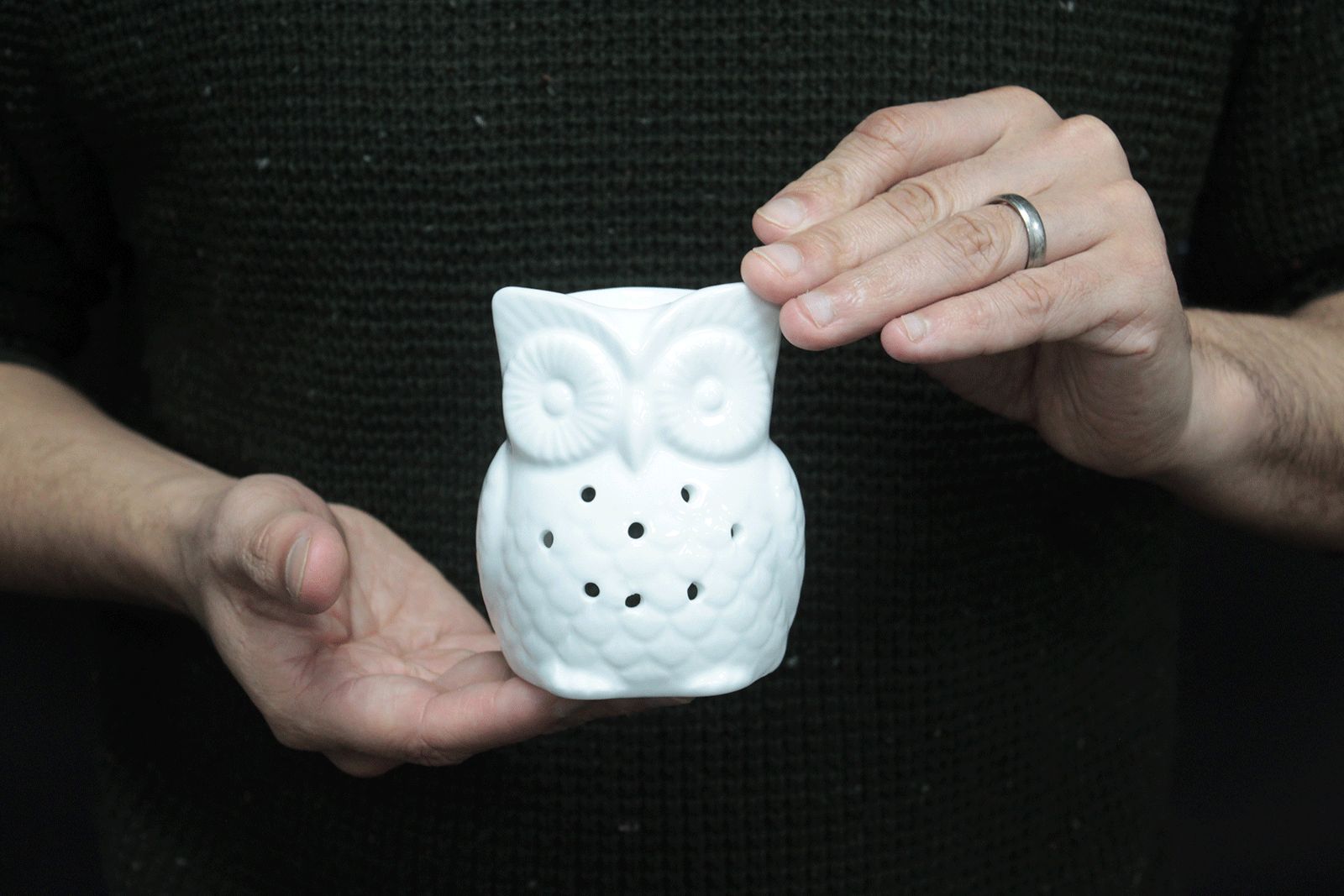 Classic White Oil Burner - Tall Owl - Image 2