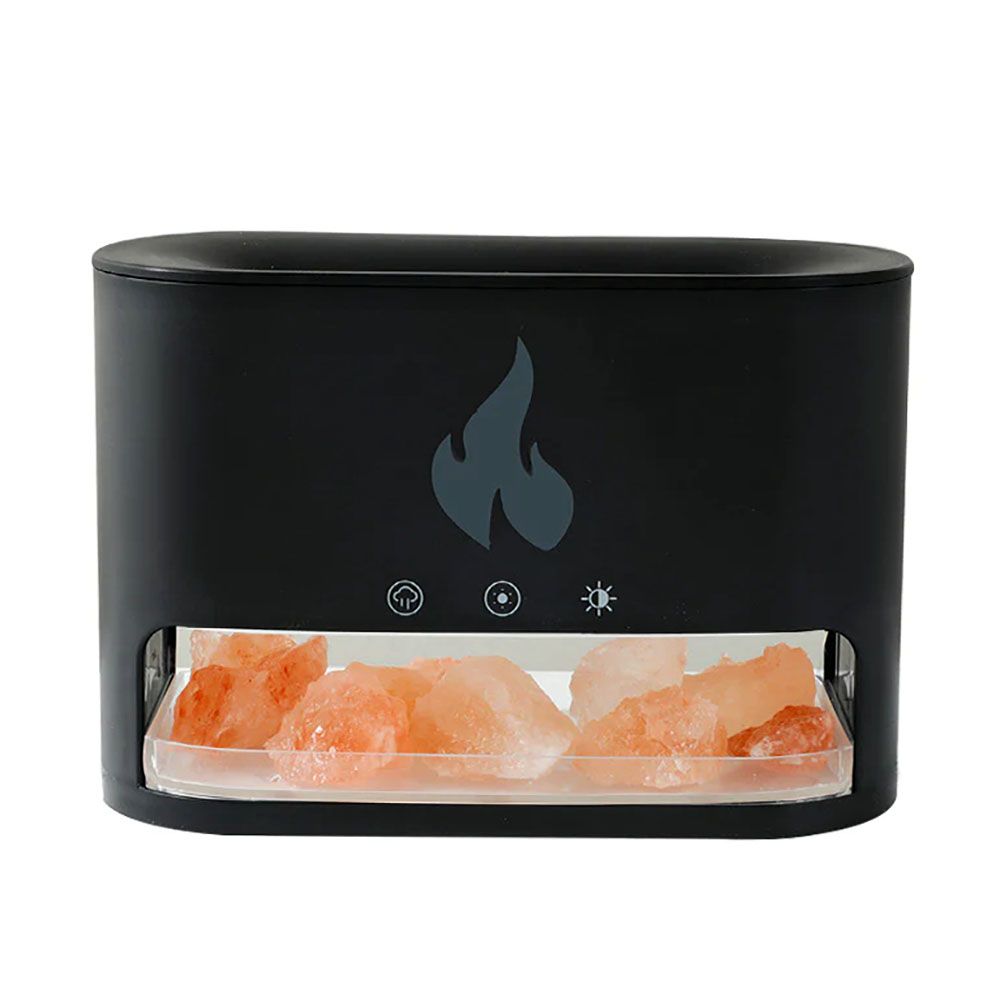 White Blaze Aroma Diffuser - Himalayan Salt Chamber - USB-C - Flame Effect (Salt included) - Image 5