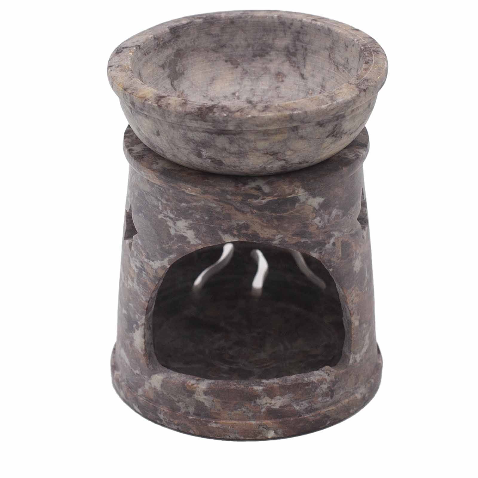 Small Soapstone Oil Burner 8cm - Sun & Stars - Image 3