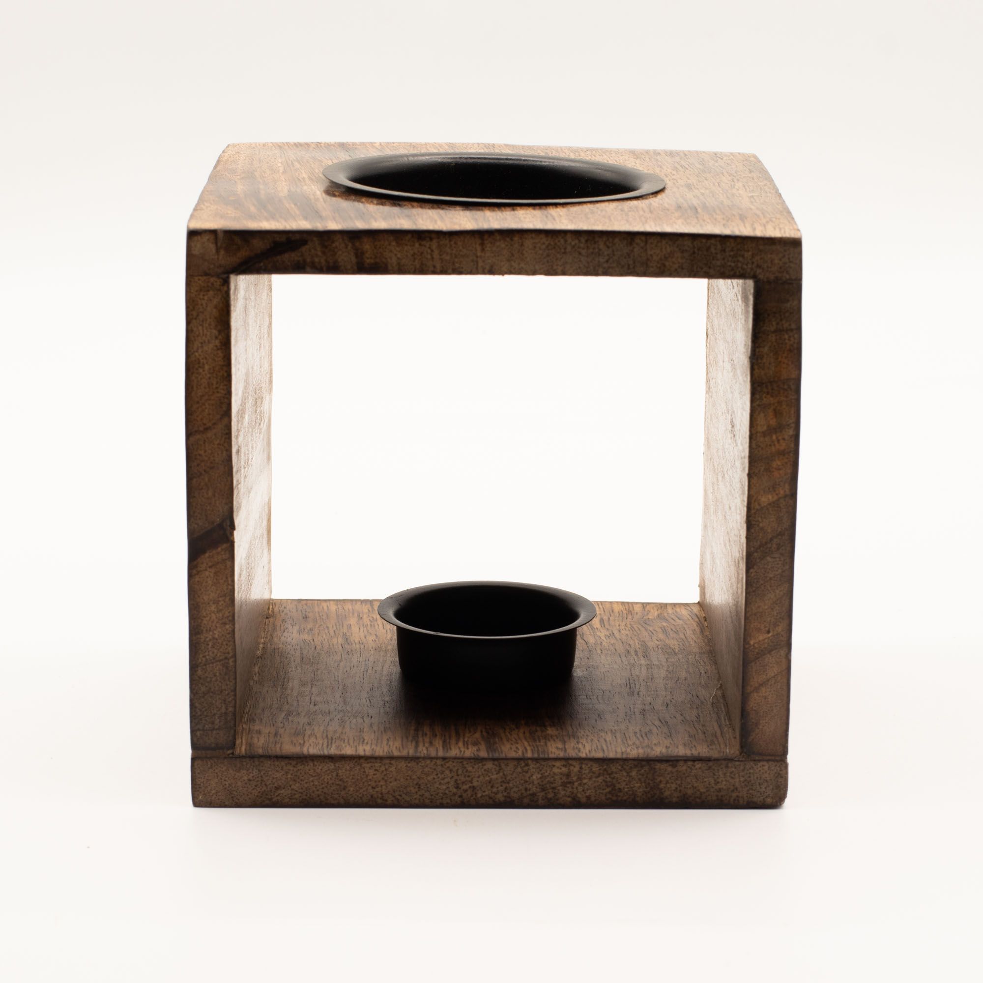 Large Square Mango Wood Oil Burner - Tree of Life - Image 2