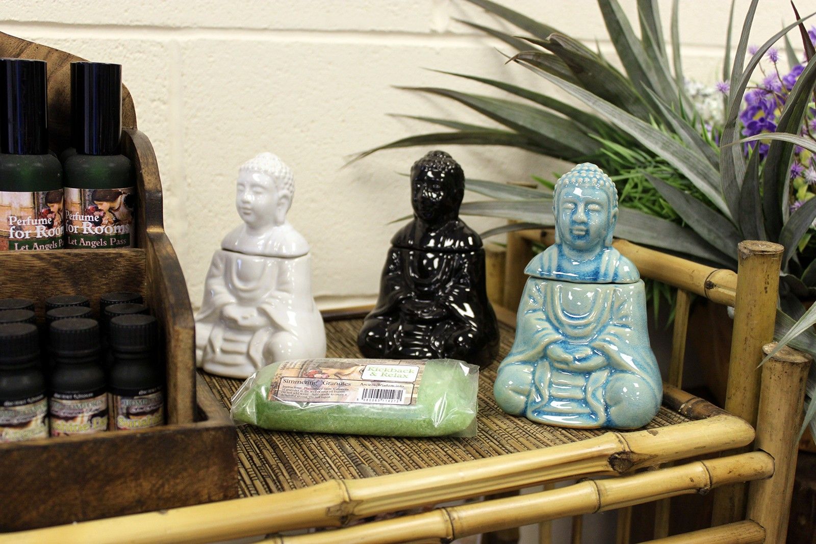 Sitting Buddha Oil Burner - White - Image 3
