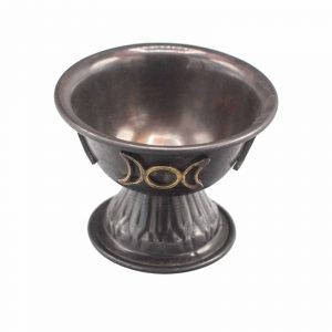 Antique Copper Ritual Chalice Triple Moon 10x8cm