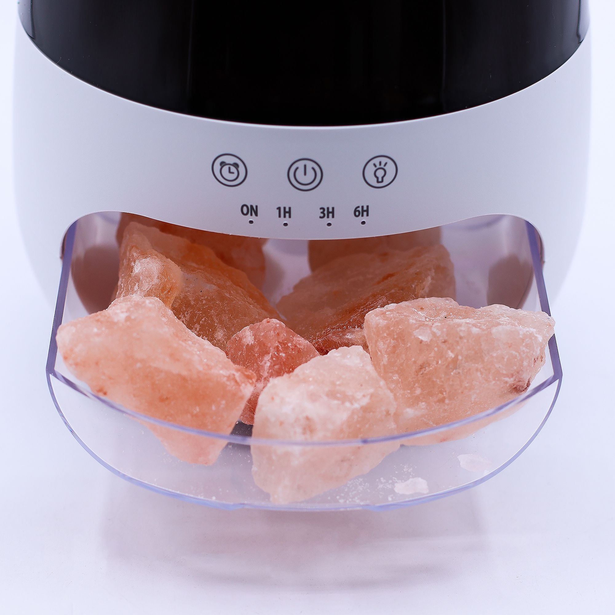 Salt Stone Flame Effect Aroma Diffuser - White USB - Colour Change and Timer - Image 6