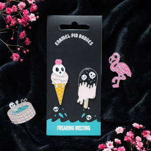 Freaking Melting Ice Cream Enamel Pin Badges
