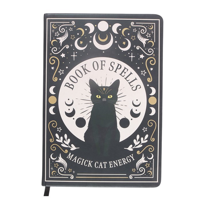 Black Cat Magick Book of Spells A5 Notebook with Pen - Image 2