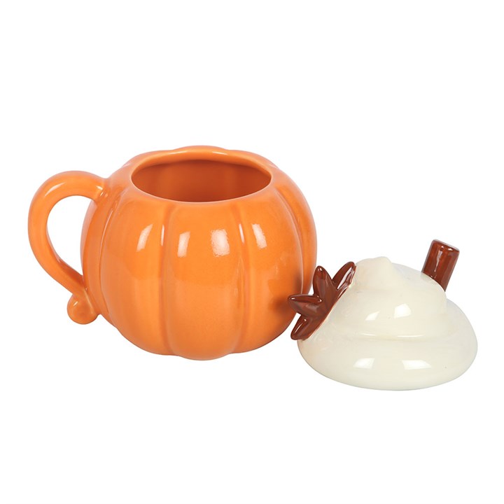 Pumpkin Cream Lidded Mug - Image 3