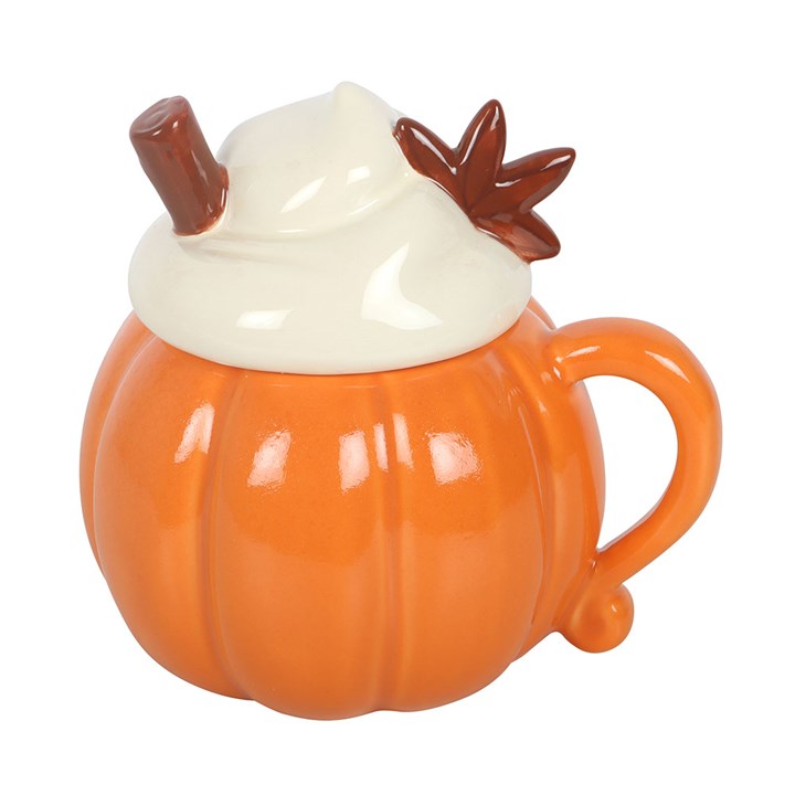 Pumpkin Cream Lidded Mug - Image 4