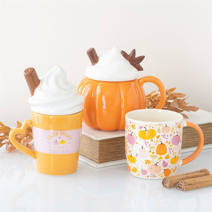 Pumpkin Cream Lidded Mug - Image 5