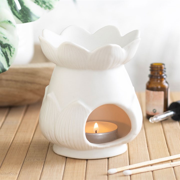 White Lotus Flower Oil Burner - Image 2