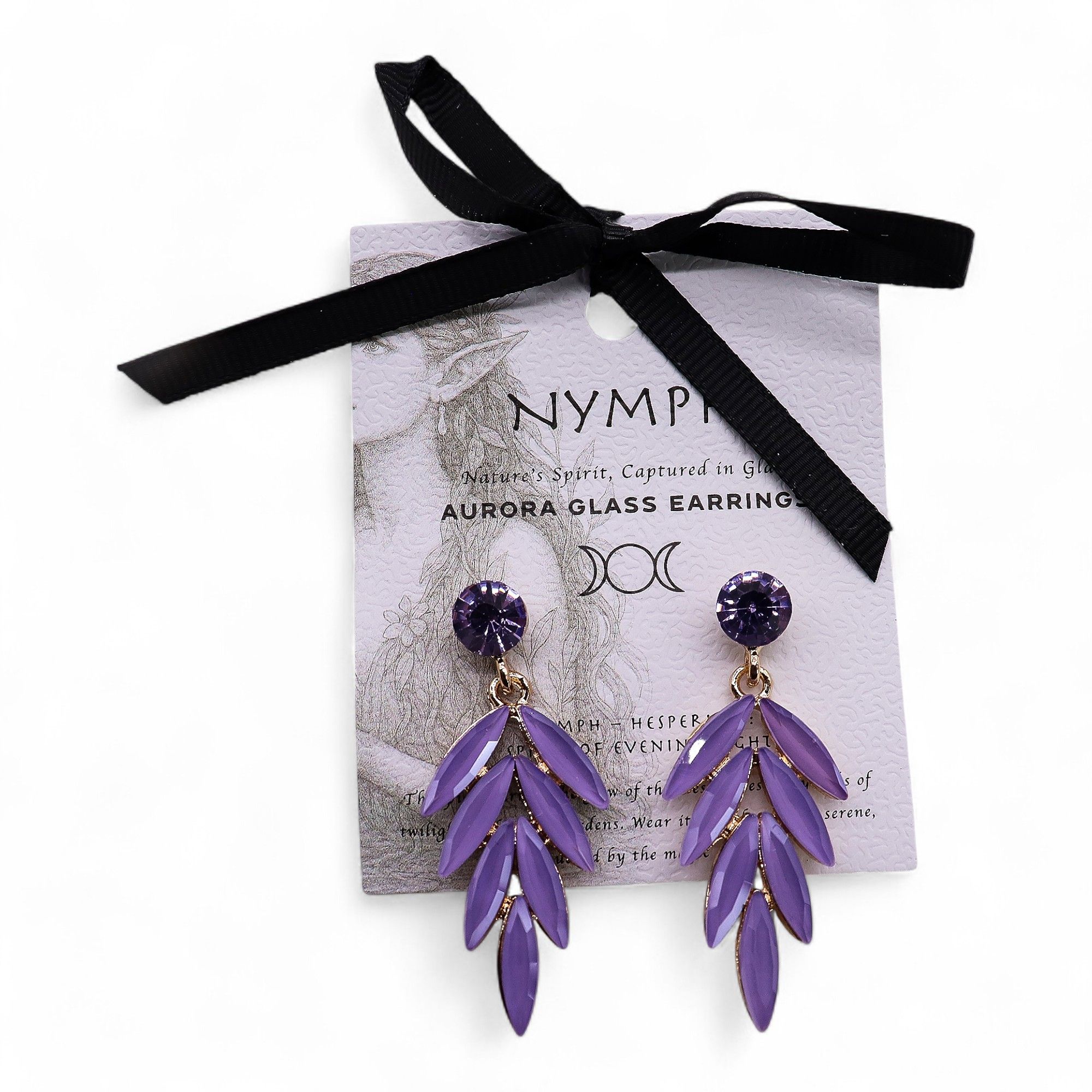 Lavender - Vintage Glass - Faries - Earrings - Image 5