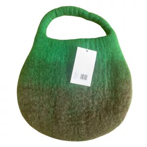 Water Felted Bee Bag - One Handle with Magnet - Garden Greens