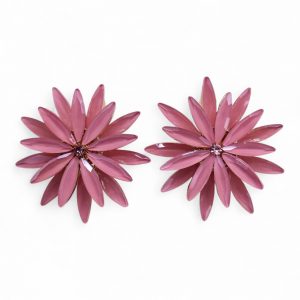 Soft Pink - Vintage Glass - Flowers - Earrings