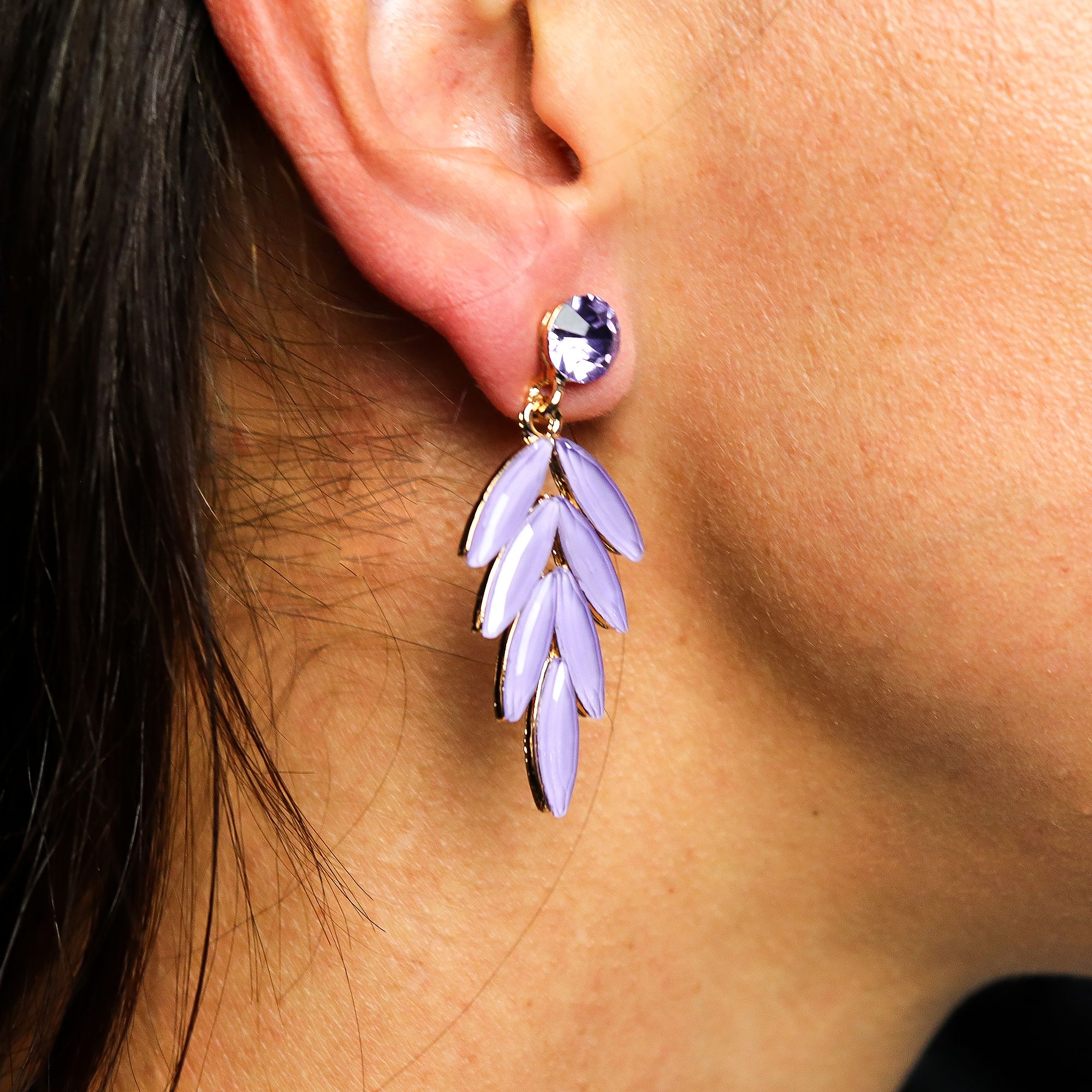 Lavender - Vintage Glass - Faries - Earrings - Image 6