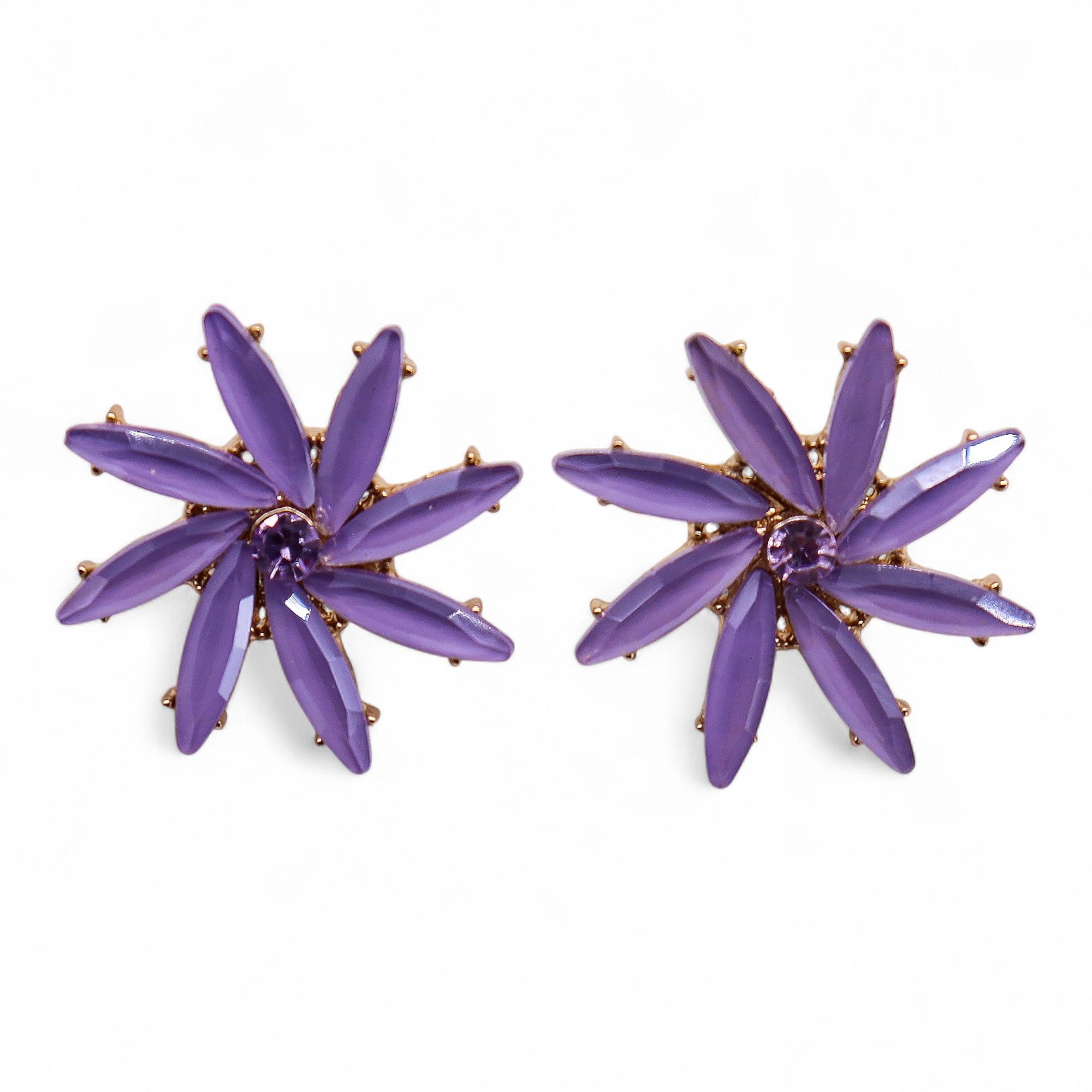 Lavender - Vintage Glass - Flowers - Earrings - Image 6
